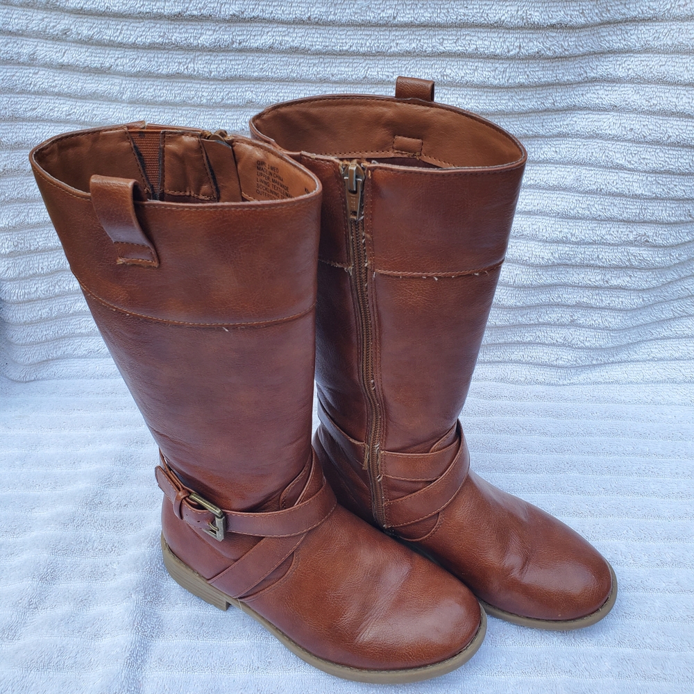 Girl's Brown Leather Knee-High Boots from Kohls